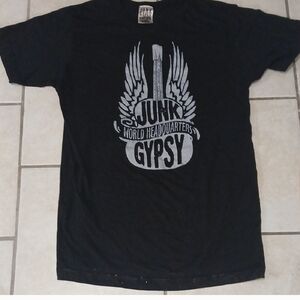 JUNK GYPSEY Womens Size M Black Graphic Crewneck Tee